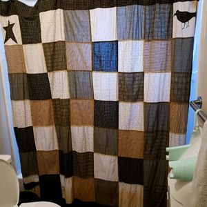 Gently used Farm house shower curtain